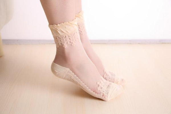 Elastic Mesh Knit Silk socks