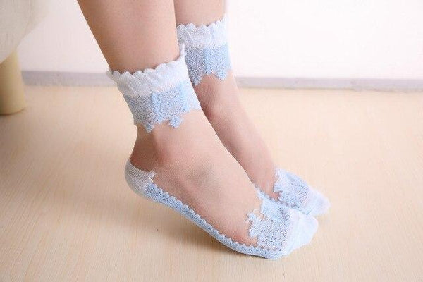 Elastic Mesh Knit Silk socks