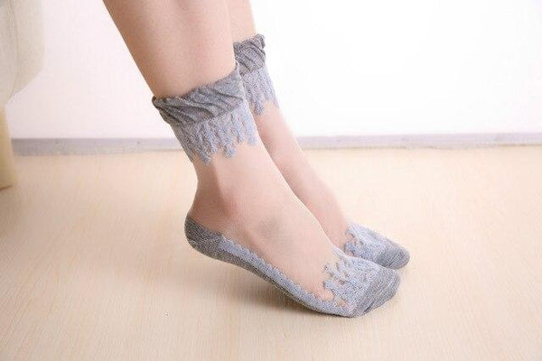 Elastic Mesh Knit Silk socks