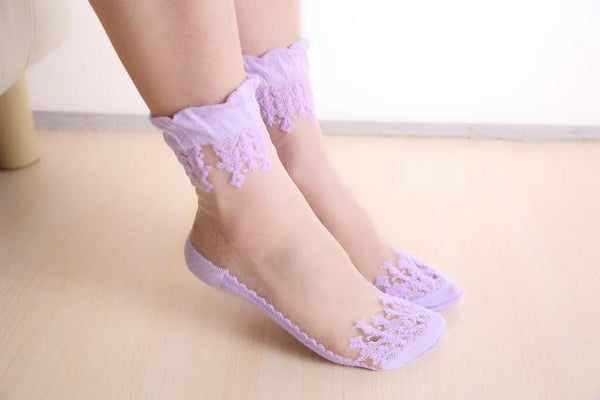 Elastic Mesh Knit Silk socks