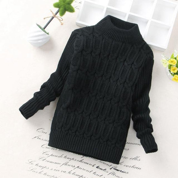 Turtleneck Solid Baby Kids Sweaters