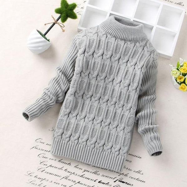 Turtleneck Solid Baby Kids Sweaters