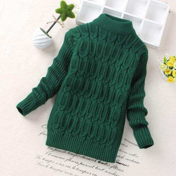 Turtleneck Solid Baby Kids Sweaters