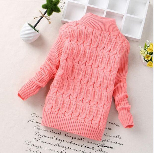 Turtleneck Solid Baby Kids Sweaters