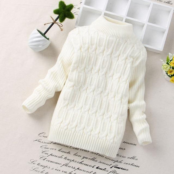 Turtleneck Solid Baby Kids Sweaters