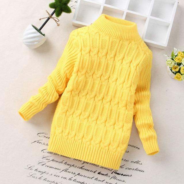 Turtleneck Solid Baby Kids Sweaters