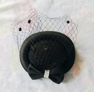 Embroidered Veil  Felt Pillbox Hats