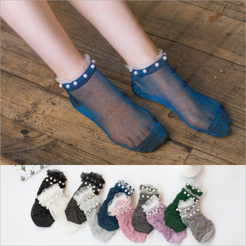 Sale Bud Silk Crystal Short Socks