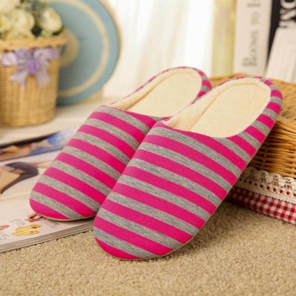 Pantufas Winter Cotton Striped Slipper